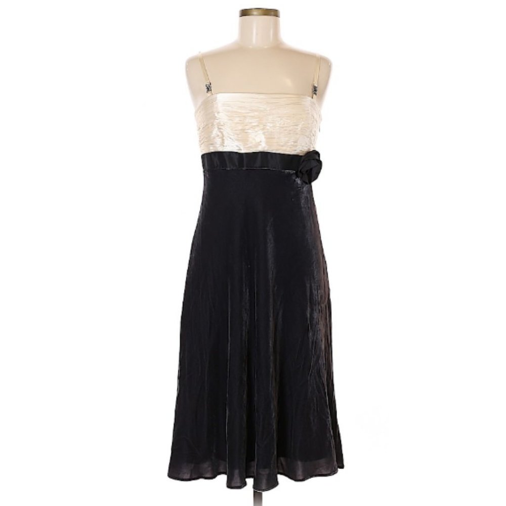 $320 Laundry Silk & Velvet Dress